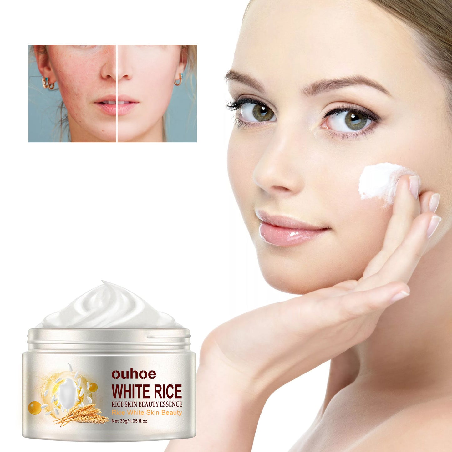 Creme facial anti-rugas de arroz