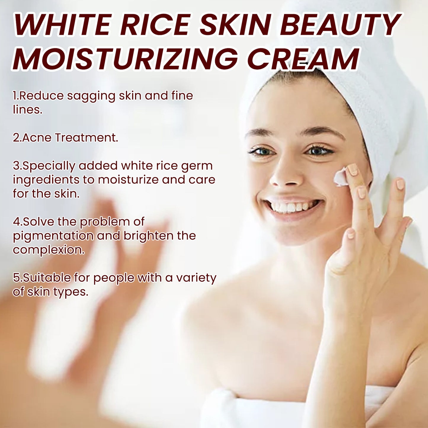 Creme facial anti-rugas de arroz