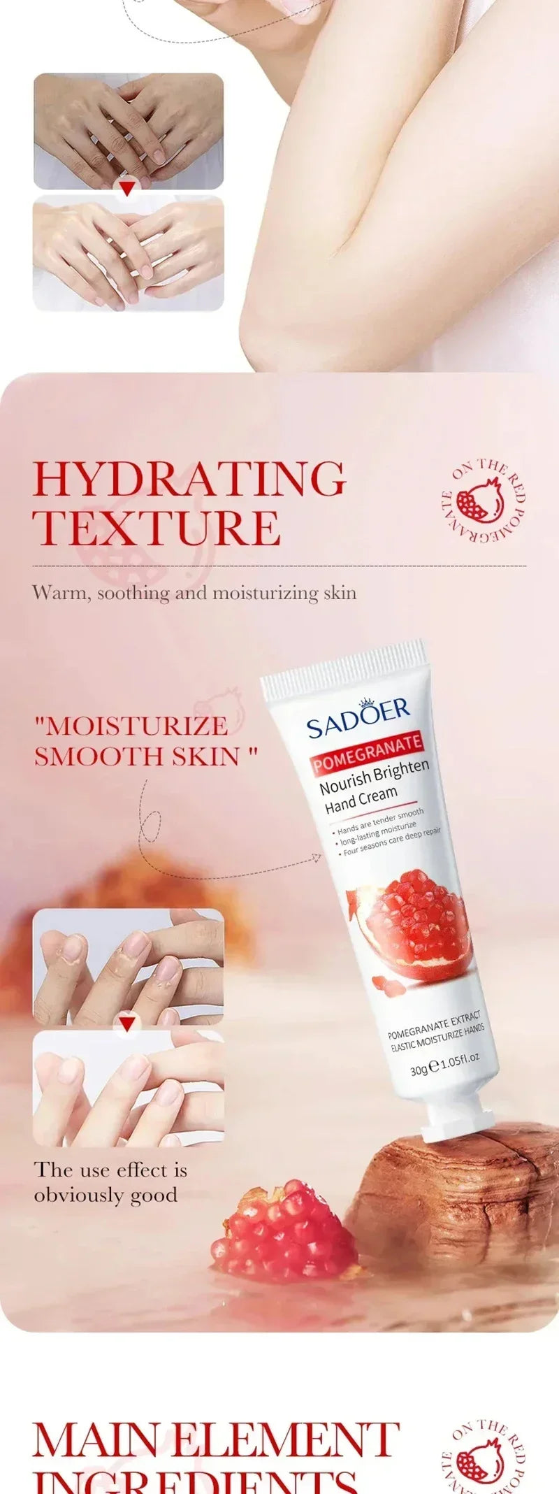 Creme para remoção de rugas das mãos