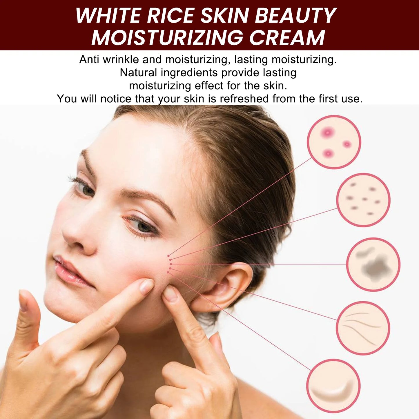 Creme facial anti-rugas de arroz