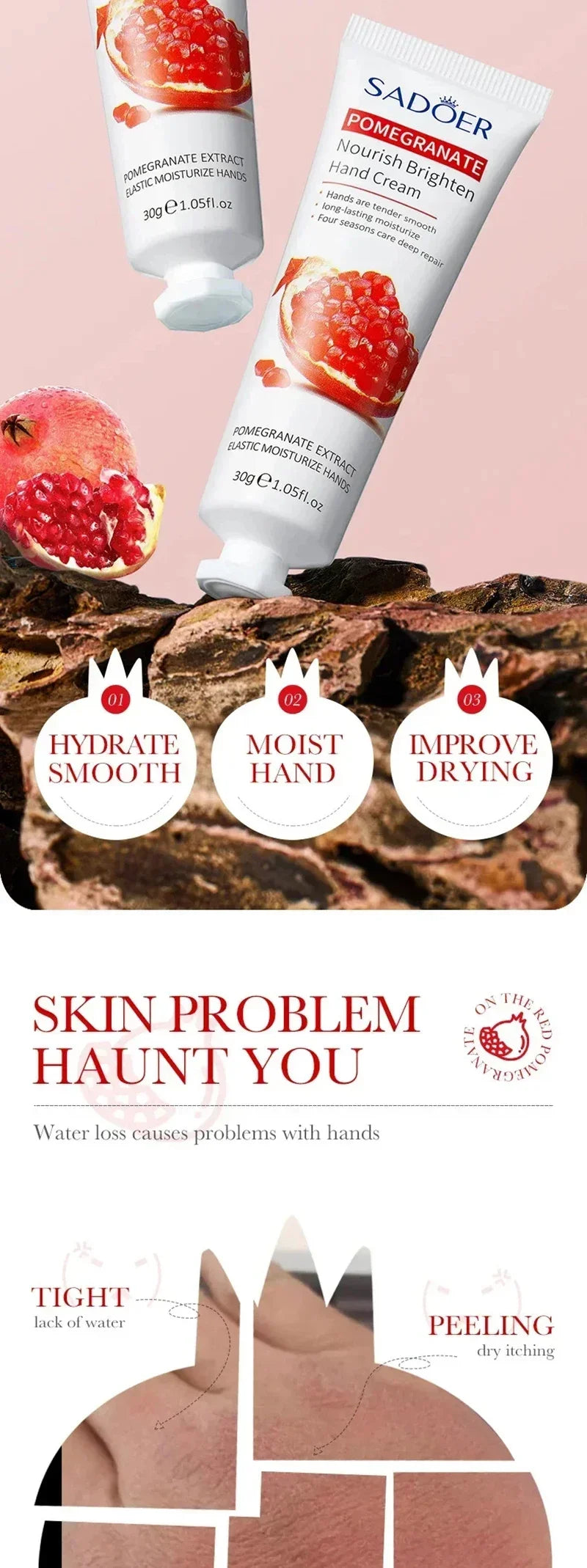 Creme para remoção de rugas das mãos